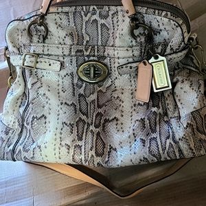 Coach hand bag snake skin print